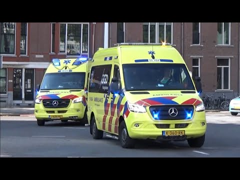 Rapid Responder en verschillende ambulance met spoed onderweg in Rotterdam