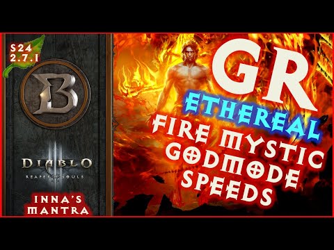 GOD MODE GR SPEEDS ! FIRE Inna's Mystic Ally Build 2.7.1 Monk Diablo 3