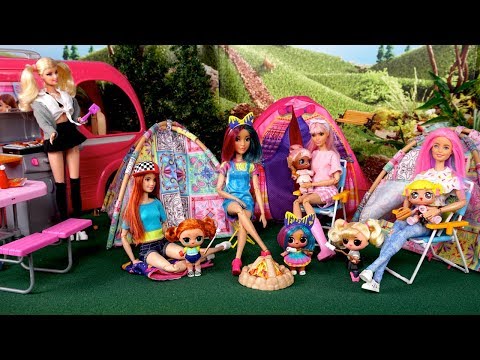 , title : 'Barbie Doll LOL Family Camping Adventures with Baby Goldie'