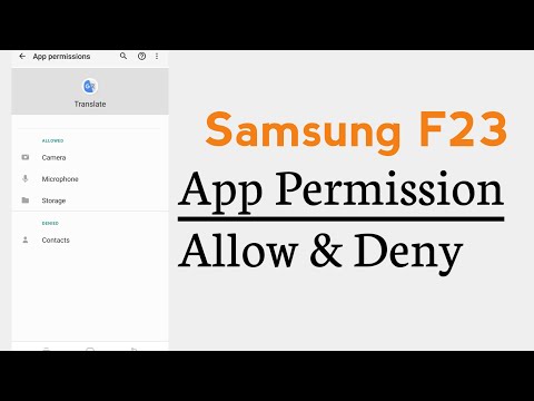 Samsung F23 Applications Permission Allow And Deny
