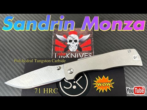 Sandrin Monza titanium w/ polyhedral tungsten carbide HRC 71 stay sharp blade !