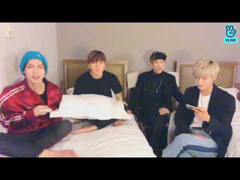 [ENG SUB] ATEEZ VLIVE ~ YEOSANG MINGI SAN SEONGHWA VIVE ~ 강건너 민기구경(초특급 특별 게스트⭐️👑)  2019-04-07