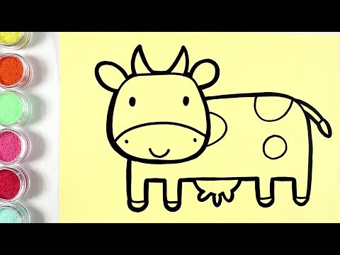 Milk cow coloring and drawing for Kids, Toddlers | Learn Colors | Sweet Plays Art ☆