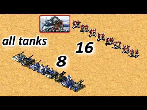 All Tanks vs Tesla Troopers - Same Cost - Red Alert 2