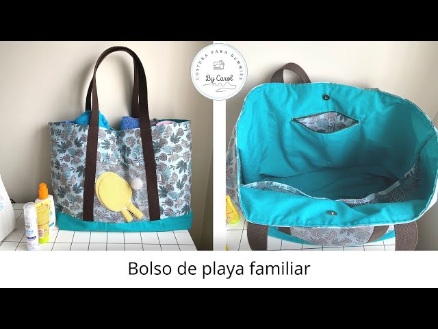 Vídeo relacionado con MOMOMUS Bolsa de Playa XXL - 100% Algodón Reciclado, con Cartera de Mano a Juego y Plegable - Bolso de Playa para Mujer Grande y Familiar para Verano y Piscina - 60x40 cm, Turquesa