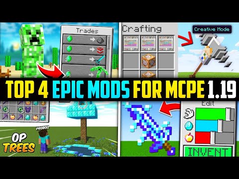 NoT KRYSIS GAMING - Top 4 Epic Mods For Minecraft Pocket Edition 1.19√ | Best Youtubers Mod Series For MCPE!