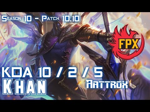 FPX Khan AATROX vs CAMILLE Top - Patch 10.10 KR Ranked