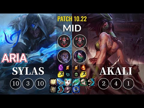 CGA Aria Sylas vs Akali Mid - KR Patch 10.22