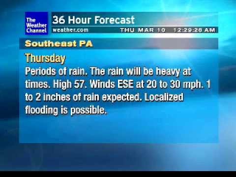 Willow Grove, PA - Heavy Rain in F'cst - Weatherstar XL - 3/10/2011