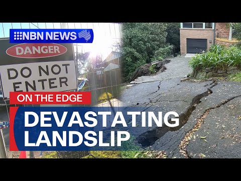 Homes CRACKED: Devastating landslip forces residents to evacuate | 9 News Australia