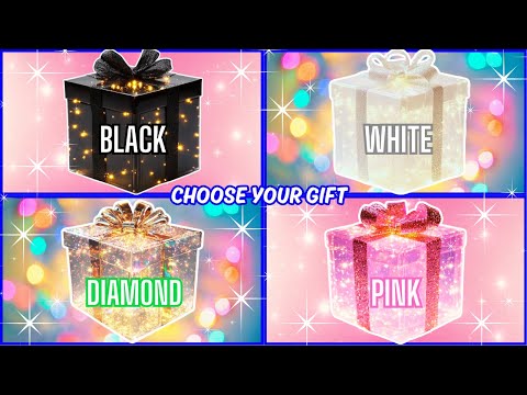 Choose YOUR gift🎁💖😍4 gift box challenge Black, White, Diamond or Pink #chooseyourgift #quiztime