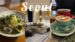 서울 여행 vlog ☃️ 눈 오는 날 1박2일 겨울 호캉스 🛁❄️ 가로수길 맛집 • 에스프레소 바 • 편집샵 • 미슐랭 맛집 • 베이커리 카페 • 보코 서울 강남 • 강남역 맛집