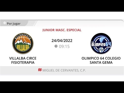 Junior masc A VILLALBA CIRCE FISIOTERAPIA - OLIMPICO 64