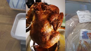 Grillhähnchen in Brine und hochkant im Ofen zubereitet