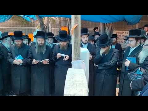 Sons of The Sadigura Rebbe Zt"l Saying Kaddish On The First Yahrtzeit
