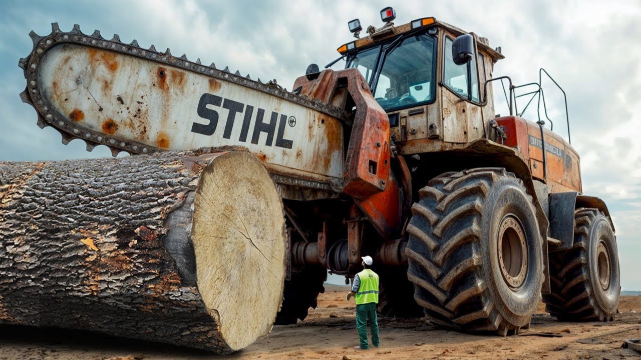 Extreme Dangerous Fastest Big Chainsaw Cutting Tree Machines | Monster Stump Removal Excavator #41