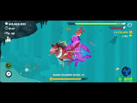 Sharknarok 12 - 208 Shark Invaders Eaten - Hungry Shark Evolution ( VoYandG )