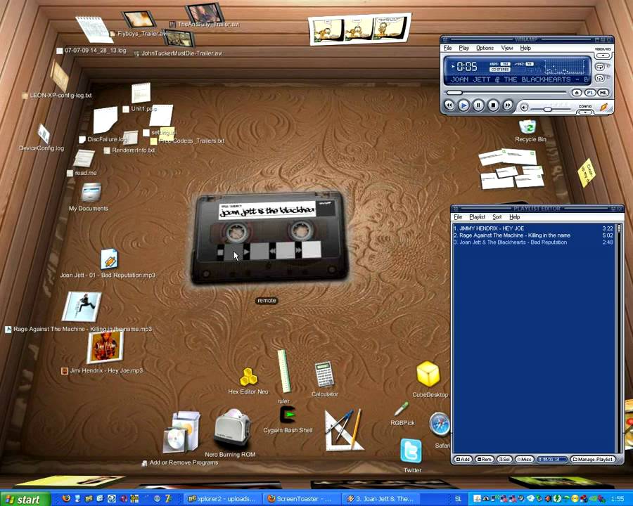 Winamp remote control widget for BumpTop