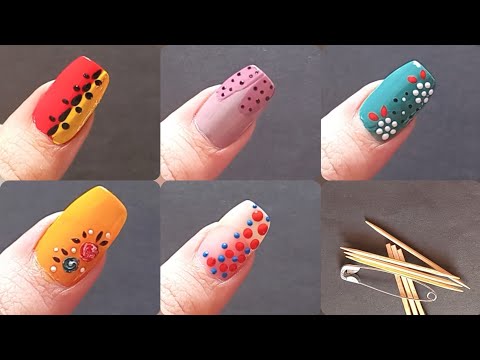 2MINTS EASY NAIL ART FOR BEGINNERS | DISEÑO DE UÑAS 2024 / EASY NAILS USING TOOTHPICKS