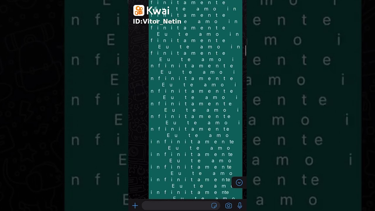 eu te amo infinitamente esse é o título