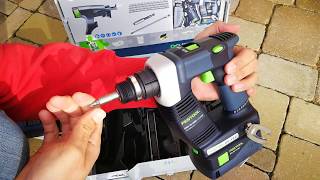 Unpacking / unboxing cordless screwdriver DURADRIVE Festool DWC 18-4500 Li 5,2-Plus 574745