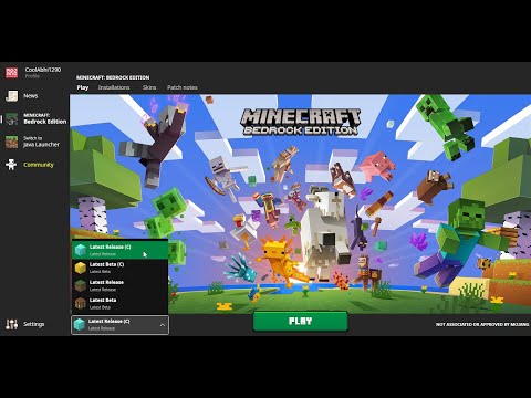 bedrock launcher+how to play different versions of minecraft windows 10 edition