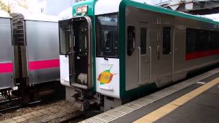 preview picture of video '陸羽東線キハ110系 新庄駅から入庫 JR-East KiHa110 series DMU'