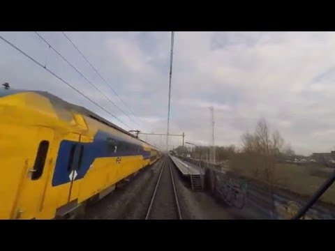 A train driver's view: Nijmegen - Zwolle, DDZ, 03-Mar-2016.