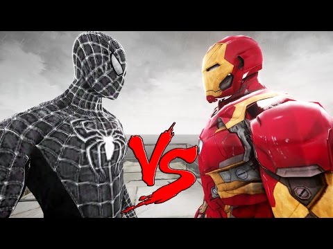 BLACK SPIDERMAN VS IRON MAN - MARK 46
