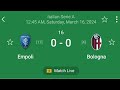 Empoli vs Bologna |Empoli-Bologna| #italian serie a|Live Football Match | and live Score