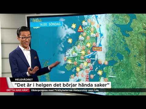 Värmen tillbaka i helgen – långprognos med Leon Lee - Nyheterna (TV4)