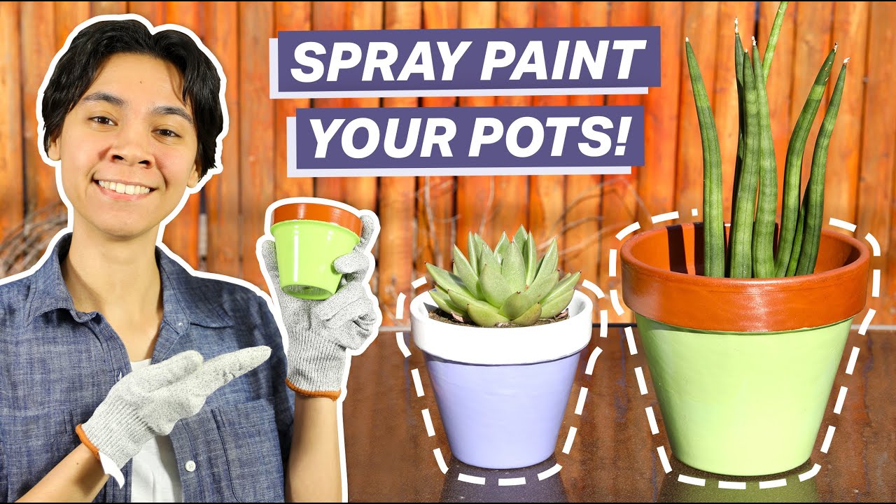 How To Paint Terracotta Pots with Spray Paint (2-Color Pattern)