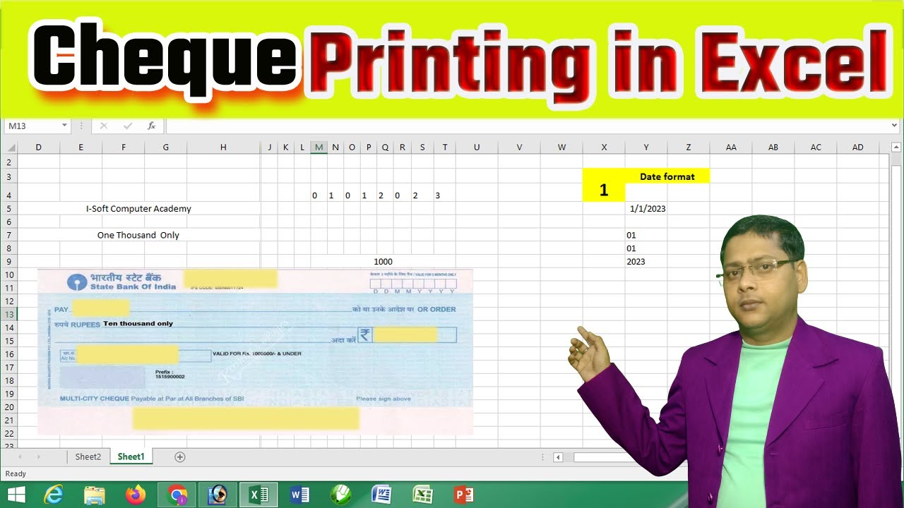 Cheque Printing in Ms Excel 2016| Kaise Kare Excel Se Cheque Print |Cheque Printing Setting in Excel