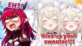 FuwaMoco really likes Irys's sweater [Hololive/FuwaMoco] [EngSub]