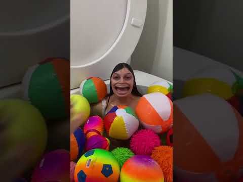 CRAZY Face with ORBEEZ  SURPRISE in Giant Toilet with Sports Balls #shorts