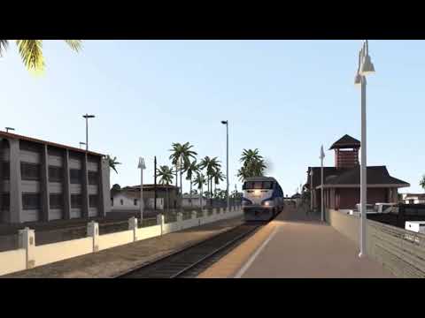 TS Classic AMTK 768 flies past Carlsbad Village