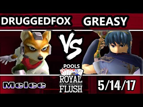 Royal Flush SSBM - DruggedFox (Fox) Vs. Greasy (Marth) Smash Melee Tournament