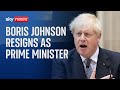 Reaction as Boris Johnson resigns as prime minister