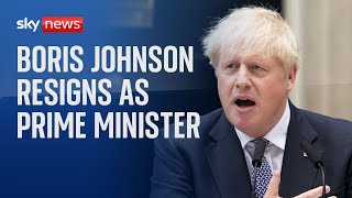 In full: Boris Johnson resigns as prime minister