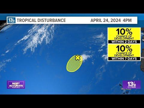 Pre-season tropical disturbance pops up in the Atlantic Ocean