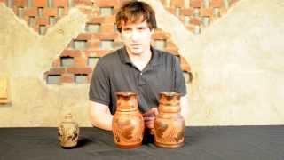 preview picture of video 'Exceptional Pair of Antique Southwestern Pennsylvania Tanware Pottery Pitchers'