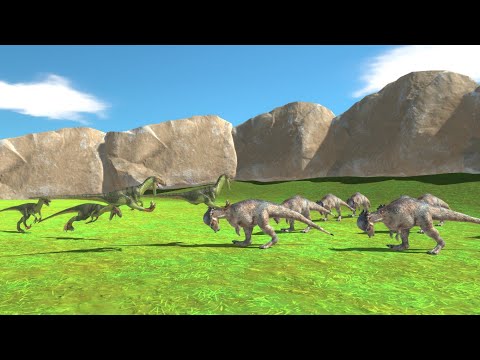 100 Cryolophosaurus vs 100 Pachycephalosaurus | Animal Revolt Battle Simulator