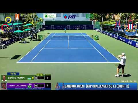 Sergey FOMIN (UZB) vs. Gabriel DECAMPS (BRA) ATP CHALLENGER - 2022 BANGKOK OPEN-I : MS Main Draw R1