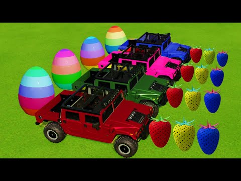 TRANSPORT COLORED EGGS WITH VALTRA TRACTORS - Farming Simulator 22
