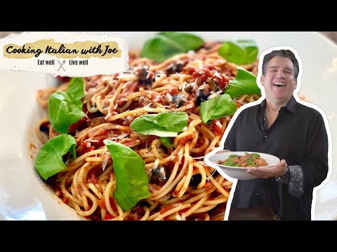 Spicy 🌶️ Spaghetti all'Arrabbiata From Rome Cooking Italian with Joe