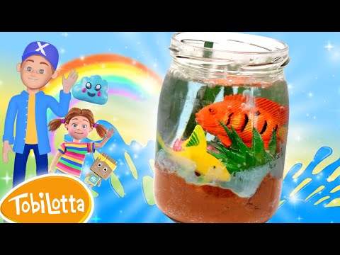 Aquarium basteln Kinder Bastelidee Fische Unterwasserwelt diy bastelideen für kinder einfach