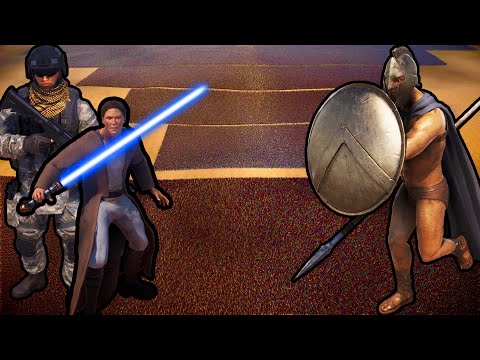 20,000,000 SPARTANS vs 150,000 JEDI KNIGHTS + 50,000 MODERN SOLDIERS | UEBS 2