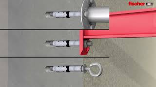 Použití ocelové kotvy FH II I na strop