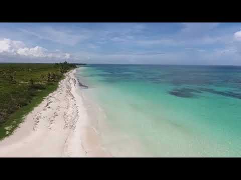 Sea waves & beach drone video