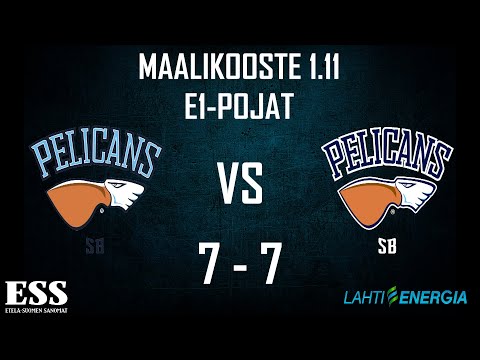 Pelicans SB - Pelicans SB  | E1-pojat | 1.11.2020 maalikooste